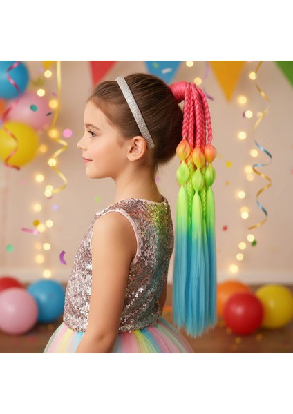 Bn ve Düz Salaş Örgülü Lastikli At Kuyruğu / ACM05