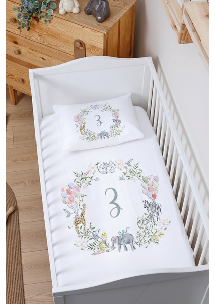 Organik Bebek Boy Lastikli Çarşaf Seti - Safari Serisi - Z Harfi