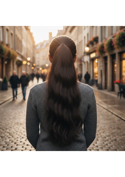 Tokalı Dalgalı At Kuyruğu / Koyu Kahve