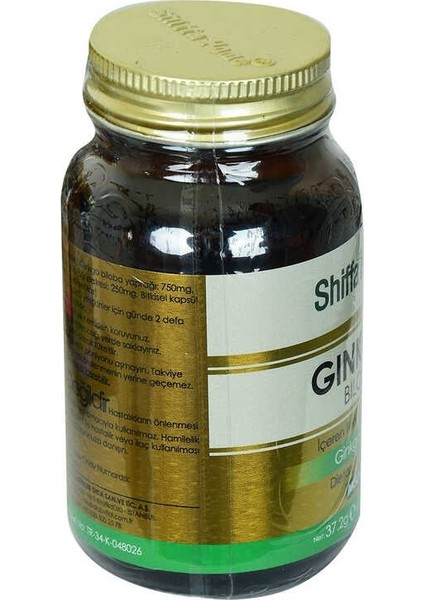 Shiffa Home Ginkgo Biloba Diyet Takviyesi 620 Mg x 60 Kapsül modelleri