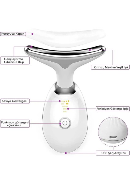 Yüz ve Boyun Kırşıklık Giderici Ems Güzellik Cihazı ( Gıdık,sarkma,kırışıklık) modelleri