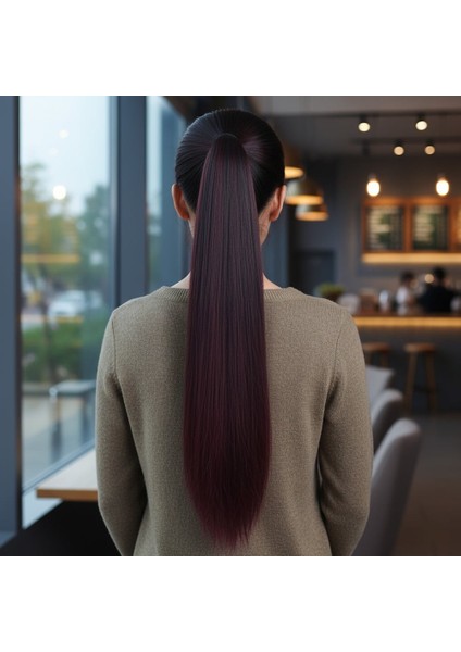 Tokalı Düz At Kuyruğu / Koyu Kızıl