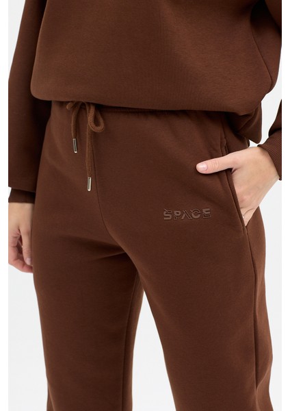 Kadın Space Baskılı Bisiklet Yaka Paçası Lastikli Oversize Eşofman Takımı indirimleri