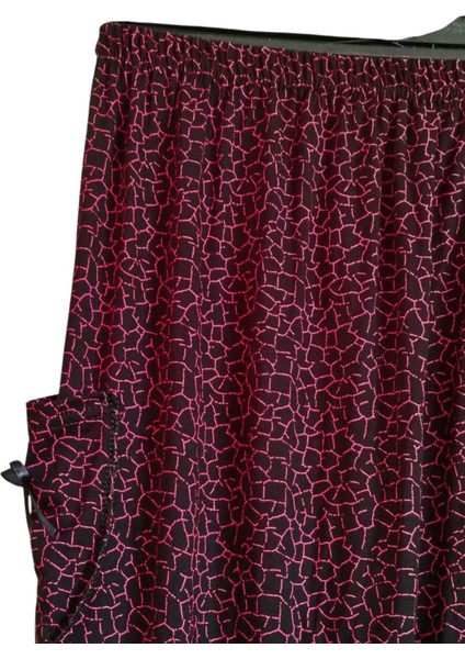 Kadın Bayan Büyük Battal Extra Jumbo Beden Viskon Penye Kumaş 1 Yan Cepli Pantolon Eşofman Altı Pijama Altı 130 Kilograma Kadar Olur Bol Likralı Esneyen Kumaş Bel Lastikli Süs Bagcıklı
