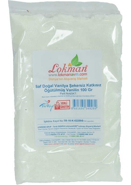 Vanilya Öğütülmüş Saf Doğal Şekersiz Katkısız Vanilin 100 gr Paket fiyatları
