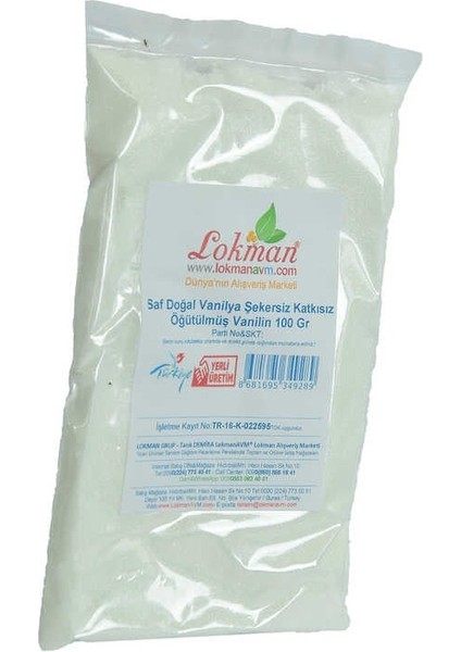 Vanilya Öğütülmüş Saf Doğal Şekersiz Katkısız Vanilin 100 gr Paket modelleri