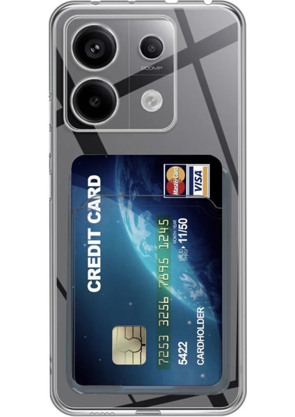 Xiaomi Poco X6 Kılıf Kart Şeffaf Silikon - Şeffaf