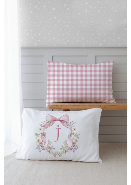 Organik 2’li Yastık Kılıfı Floral Serisi (50X70) – I Harfi
