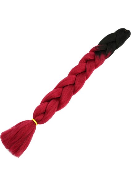 Afrika Örgülük Sentetik Ombreli Saç 100 Gr. / Siyah / Kızıl
