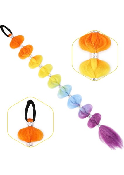 Örgülü Aksesuarlı Lastikli At Kuyruğu / ACM22