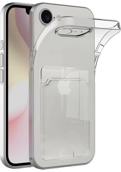 iPhone 16E Kılıf Kart Şeffaf Silikon - Şeffaf