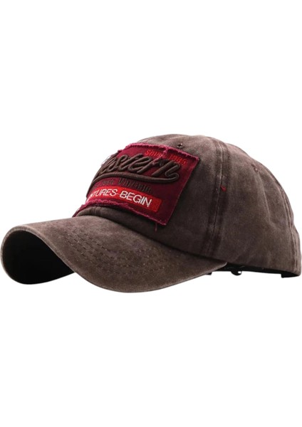 Western Vintage Eskitme Kahverengi Kep Şapka