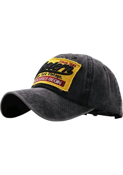 Western Vintage Eskitme Siyah Kep Şapka