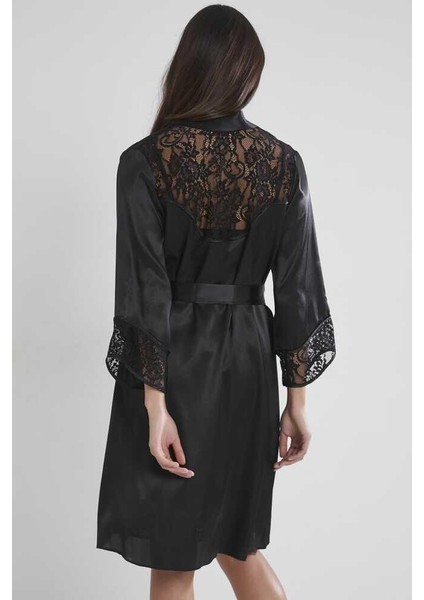 Siyah 2li Balensiz Kaplı Gecelik Sabahlık 4075 fiyatları