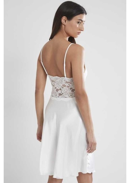 Ekru Sütyen Kaplı Sabahlık Gecelik Set 4265 fırsatları