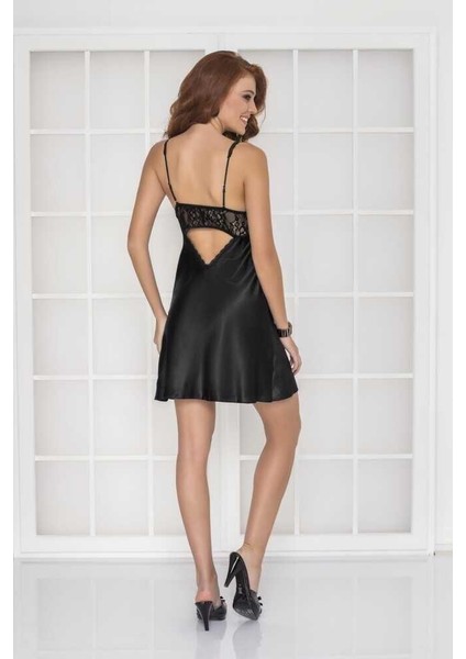 Midi Dantel Sabahlık Gecelik Set 4090 Siyah modelleri