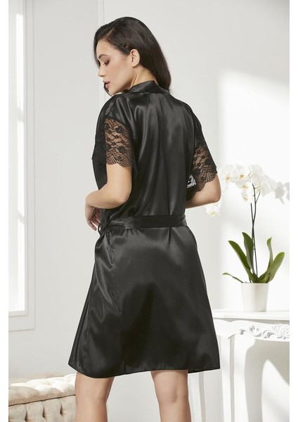 Saten Dantelli Gecelik Sabahlık Takım 4438 modelleri