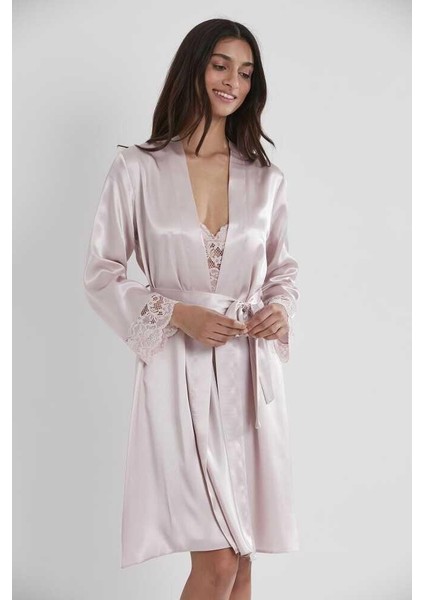 Pudra Sütyen Kaplı Sabahlık Gecelik Set 4265 modelleri