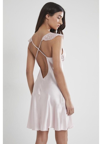 Pudra Midi Dantel Sabahlık Gecelik Set 4240 indirimleri