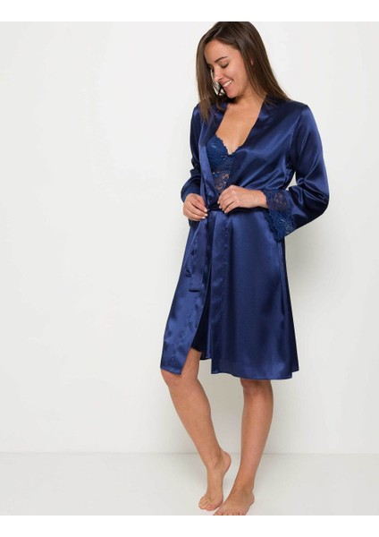 Laci Sütyen Kaplı Sabahlık Gecelik Set 4265