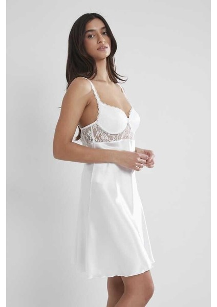 Midi Dantel Sabahlık Gecelik Set 4090 Ekru indirimleri