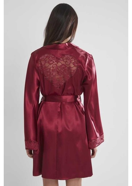 Midi Dantel Sabahlık Gecelik Set 4090 Bordo fırsatları