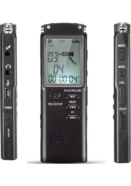 KB40 32 GB Premium LED Büyük Ekranlı Profesyonel Ses Kayıt Cihazı Okul Ders Not,toplantı Röportaj