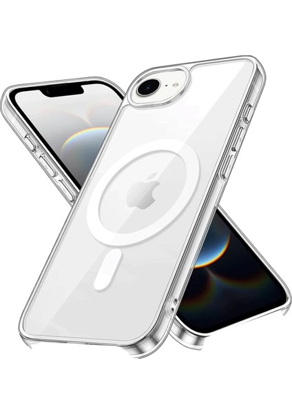 iPhone 16E Kılıf Pc Real Sert Mika Şeffaf Magsafe Kapak - Şeffaf