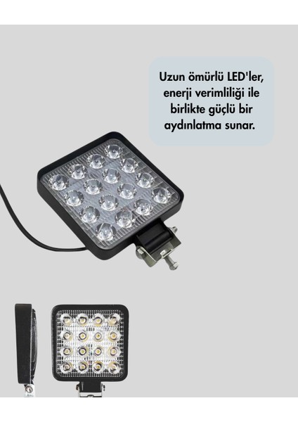 16 LED Geniş Açılı Araç Aydınlatma Farı | Yüksek Parlaklık, Dayanıklı Gövde fırsatları