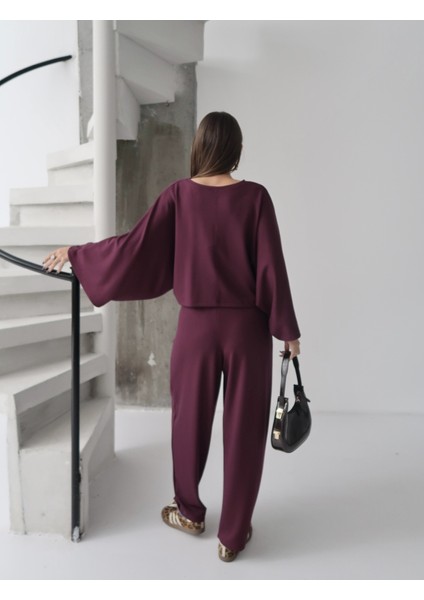 Kadın Lyra Modal Yarasa Kol Bluz- Pileli Şalvar Pantolon Takım, Alt-Üst Takım fiyatları