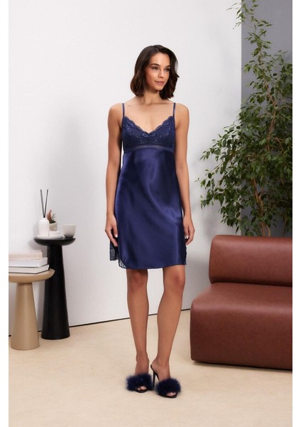 Laci Saten Dantelli Kadın Gecelik Sabahlık Takımı 4510 fırsatları