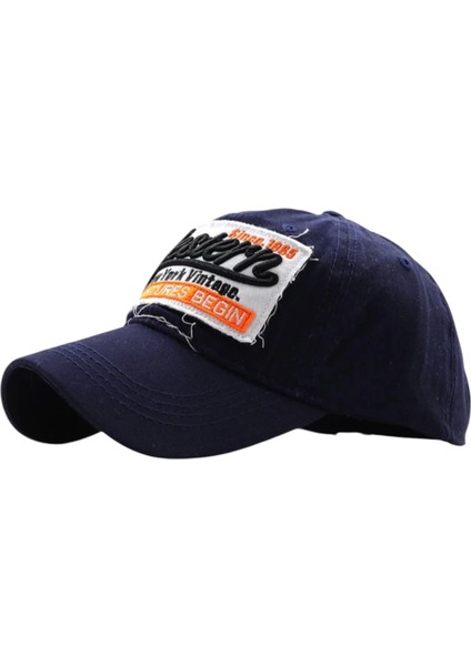 Western Vintage Lacivert Kep Şapka