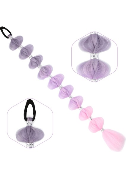 Örgülü Aksesuarlı Lastikli At Kuyruğu / ACM06