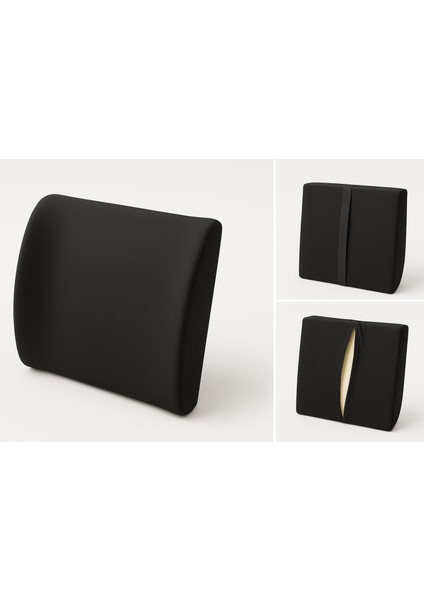 Ergonomik Bel Destek Yastığı (35×34×12 Cm) – Yıkanabilir Kılıf, Ayarlanabilir Kemer, Ofis & Araba Için Bel Desteği fiyatları