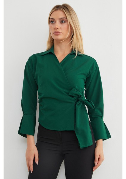 Basic Kruvaze Bağlamalı Gömlek fiyatları