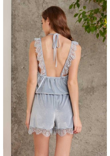 Dantelli Kadife Tulum Sabahlık Takım 4800 Mist indirimleri