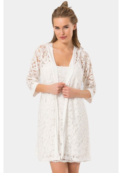 Dantelli Gecelik + Sabahlık Takım 3270 fırsatları