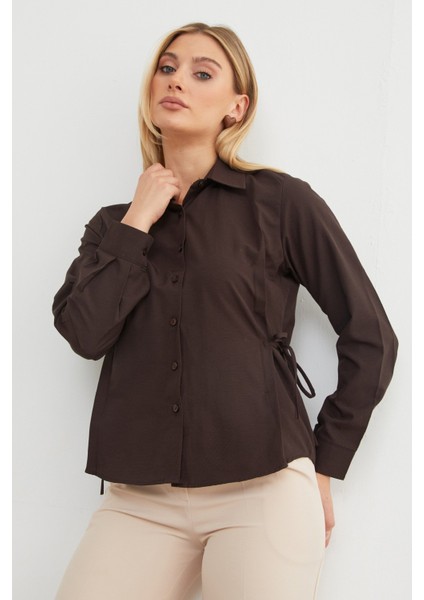 Basic Yanı Bağlama Detaylı Gömlek