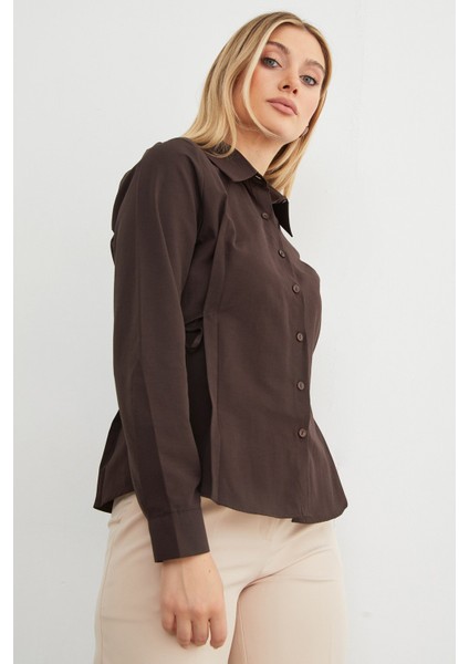 Basic Yanı Bağlama Detaylı Gömlek