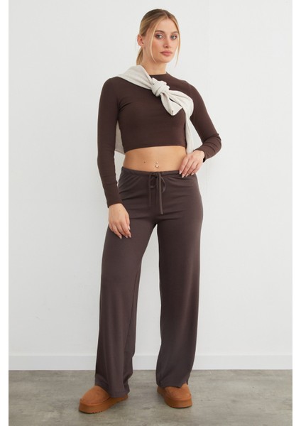 Bel Bağlamalı Bol Paça Viskon Pantolon fiyatları