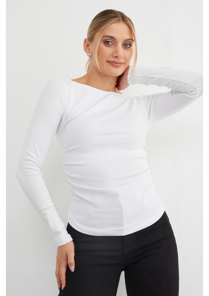 Yanları Drapeli Kayık Yaka Body fiyatları