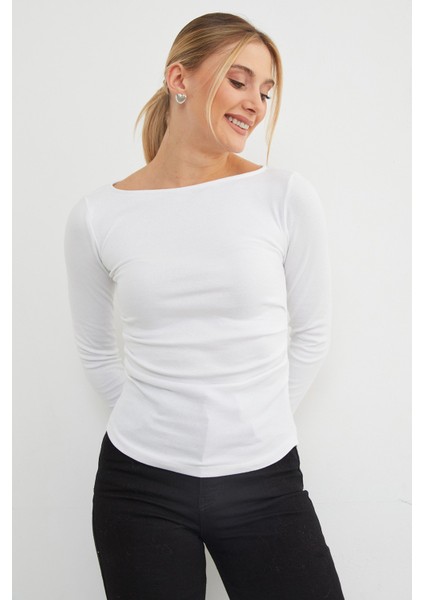 Yanları Drapeli Kayık Yaka Body modelleri