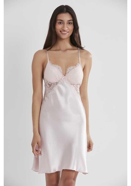 Pudra Sütyen Kaplı Sabahlık Gecelik 4025 modelleri