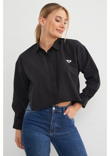 Kelebek Aksesuarlı Crop Gömlek fiyatları