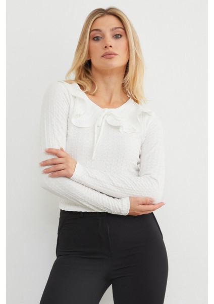 Bebe Yaka Bürümcük Dokulu Bluz fırsatları
