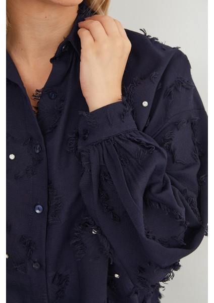 Taş Işlemeli Püsküllü Arkası Uzun Salaş Gömlek indirimleri