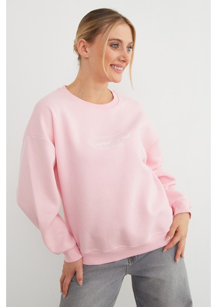 3 Iplik Manhattan Baskılı Bisiklet Yaka Sweatshirt fırsatları