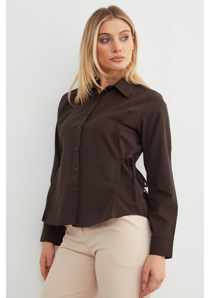 Basic Yanı Bağlama Detaylı Gömlek