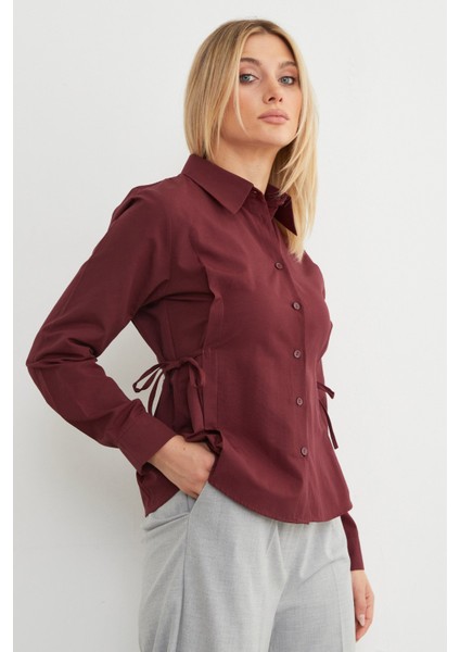 Basic Yanı Bağlama Detaylı Gömlek