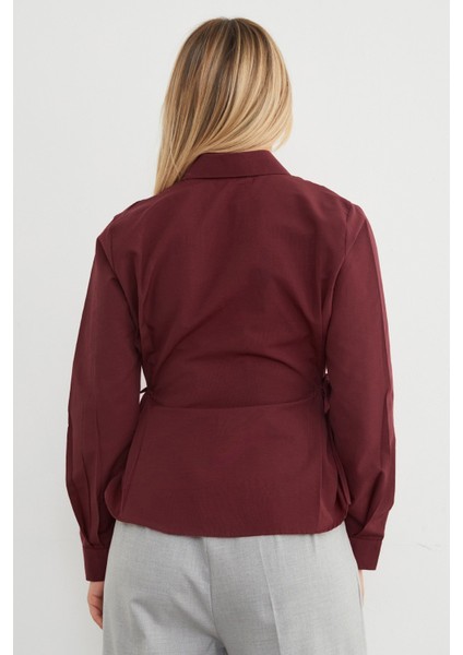 Basic Yanı Bağlama Detaylı Gömlek